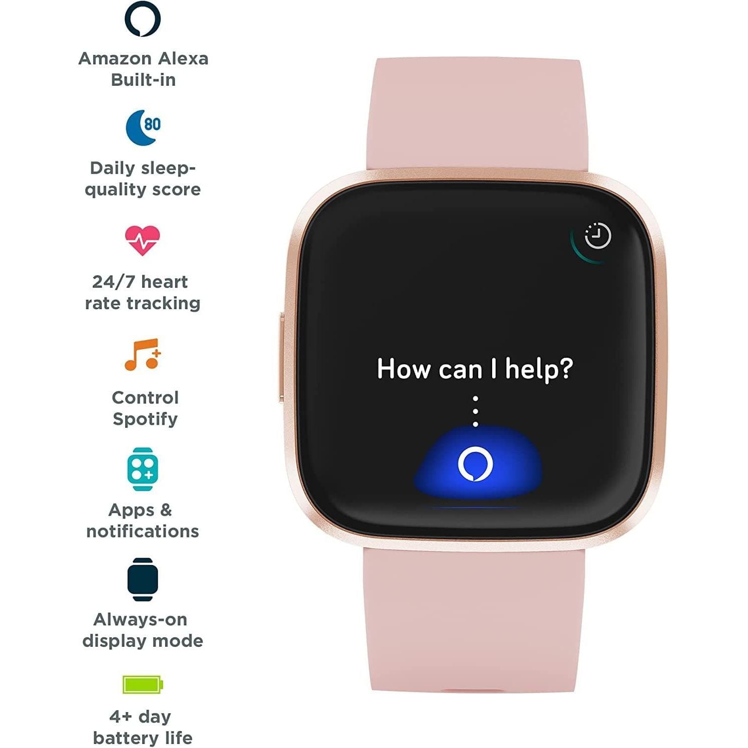 Fitbit Versa 2 Health & Fitness Smartwatch with Voice Control, Sleep Score & Music