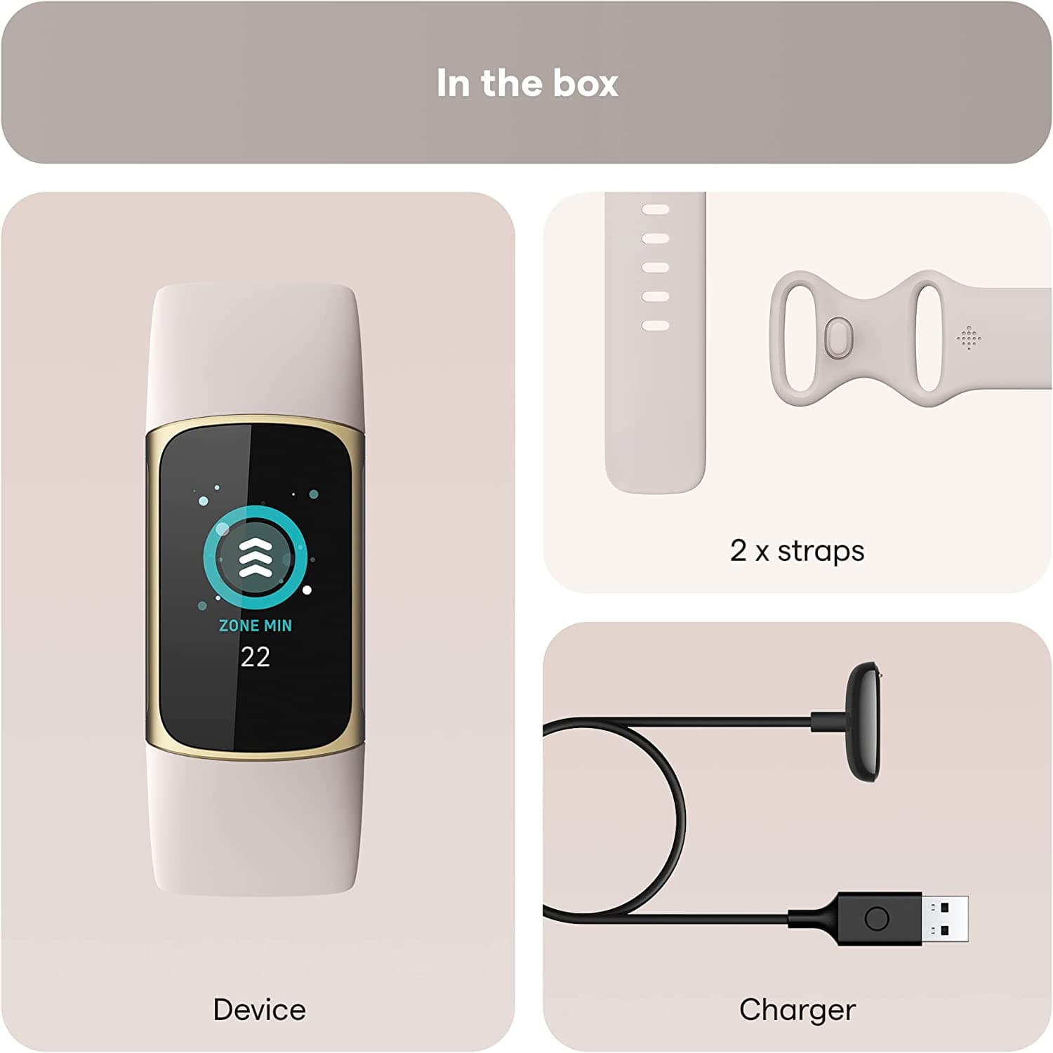 Fitbit Charge 5 Fitness Tracker - Gold / White