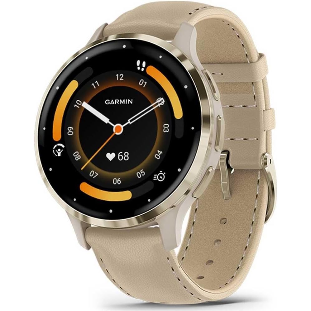 Garmin Venu 3S 41mm GPS Smartwatch, AMOLED Touchscreen, Advanced Health & Fitness, Voice Functionality, Music Storage, 10-Day Battery - French Grey