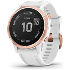 Garmin fenix 6S Pro, Ultimate Multisport GPS Watch, Smaller-Sized, Features Mapping, Music, Grade-Adjusted Pace Monitoring and Pulse Ox Sensors, Rose Gold with White Band