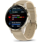 Garmin Venu 3S 41mm GPS Smartwatch, AMOLED Touchscreen, Advanced Health & Fitness, Voice Functionality, Music Storage, 10-Day Battery - French Grey