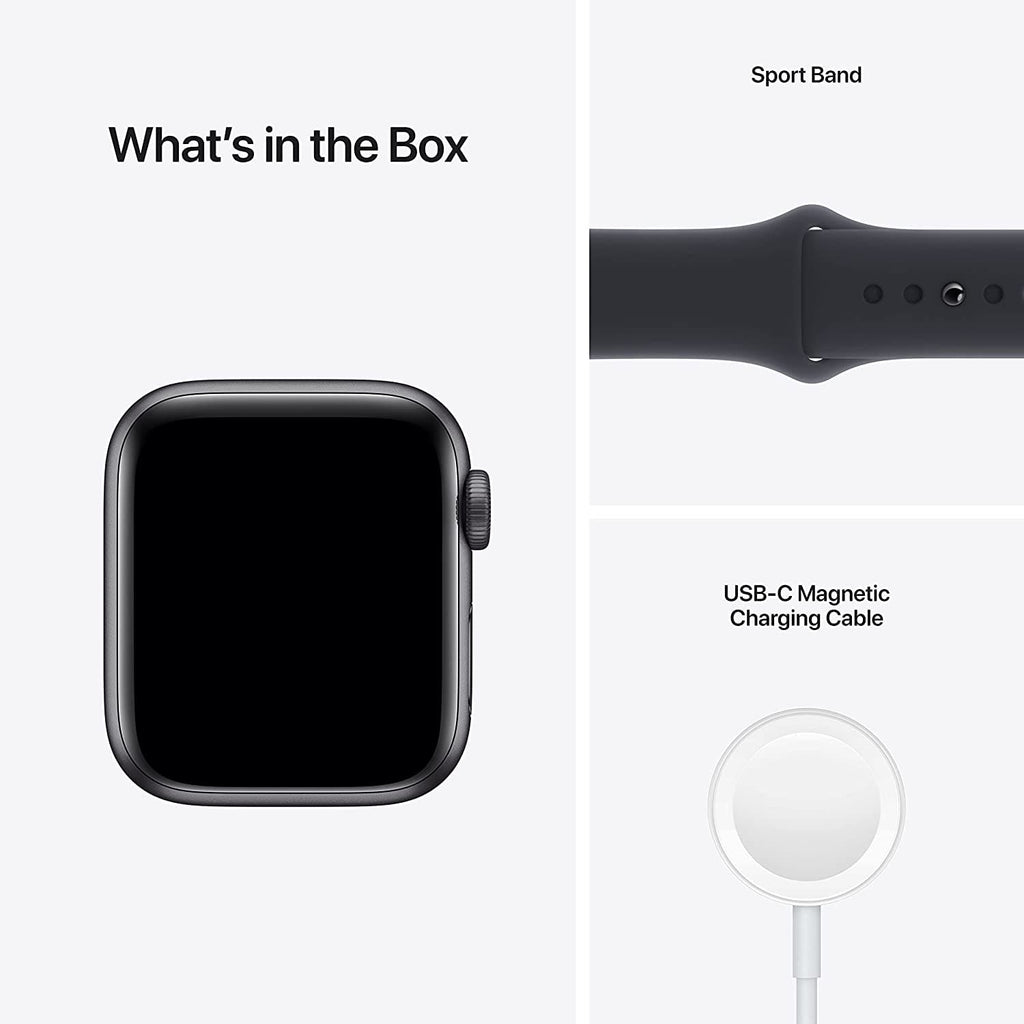 Apple Watch SE GPS, 40mm Space Grey Aluminium Case with Midnight Sport Band - Regular