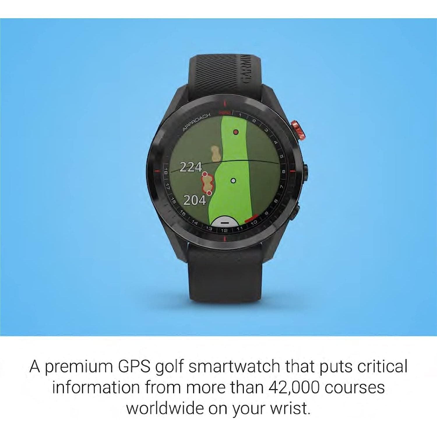 Garmin Approach S62, Premium Golf GPS Watch, Built-in Virtual Caddie, Mapping and Full Color Screen, Black