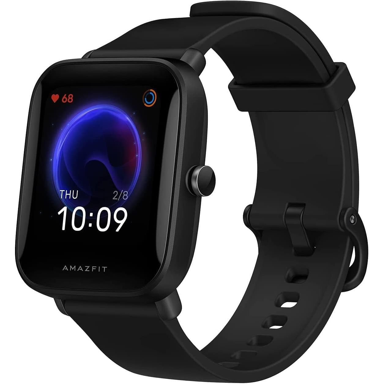 Amazfit Bip U Smartwatch Fitness Tracker with Heart Rate, Sleep, Stress, SpO2 Monitor, 1.43" Color Touch Screen, 5 ATM Waterproof, 60+ Sports Modes, 9 Day Battery Life, Black
