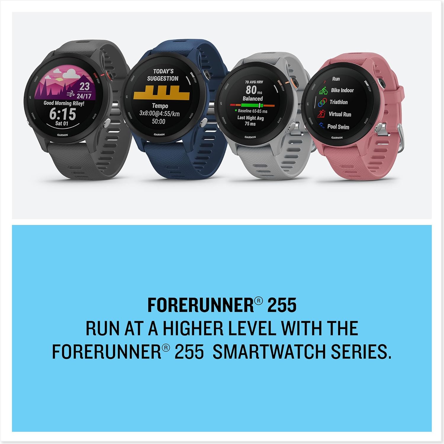 Garmin Forerunner 255 Easy to Use Lightweight GPS Running Smartwatch & HRM-Pro Plus - Premium Chest Strap for Recording Heart Rate