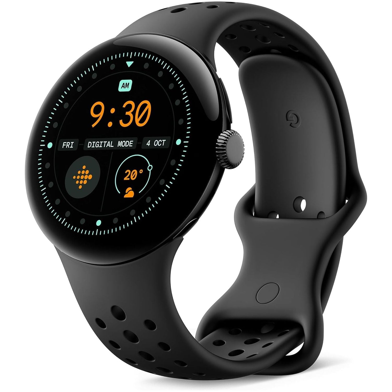 Google Pixel Watch 3 (45 mm) – Android smartwatch with heart rate tracking, advanced running from Fitbit, fitness insights, 24-hour battery – Matte Black Aluminium Case – Obsidian band – Wi-Fi