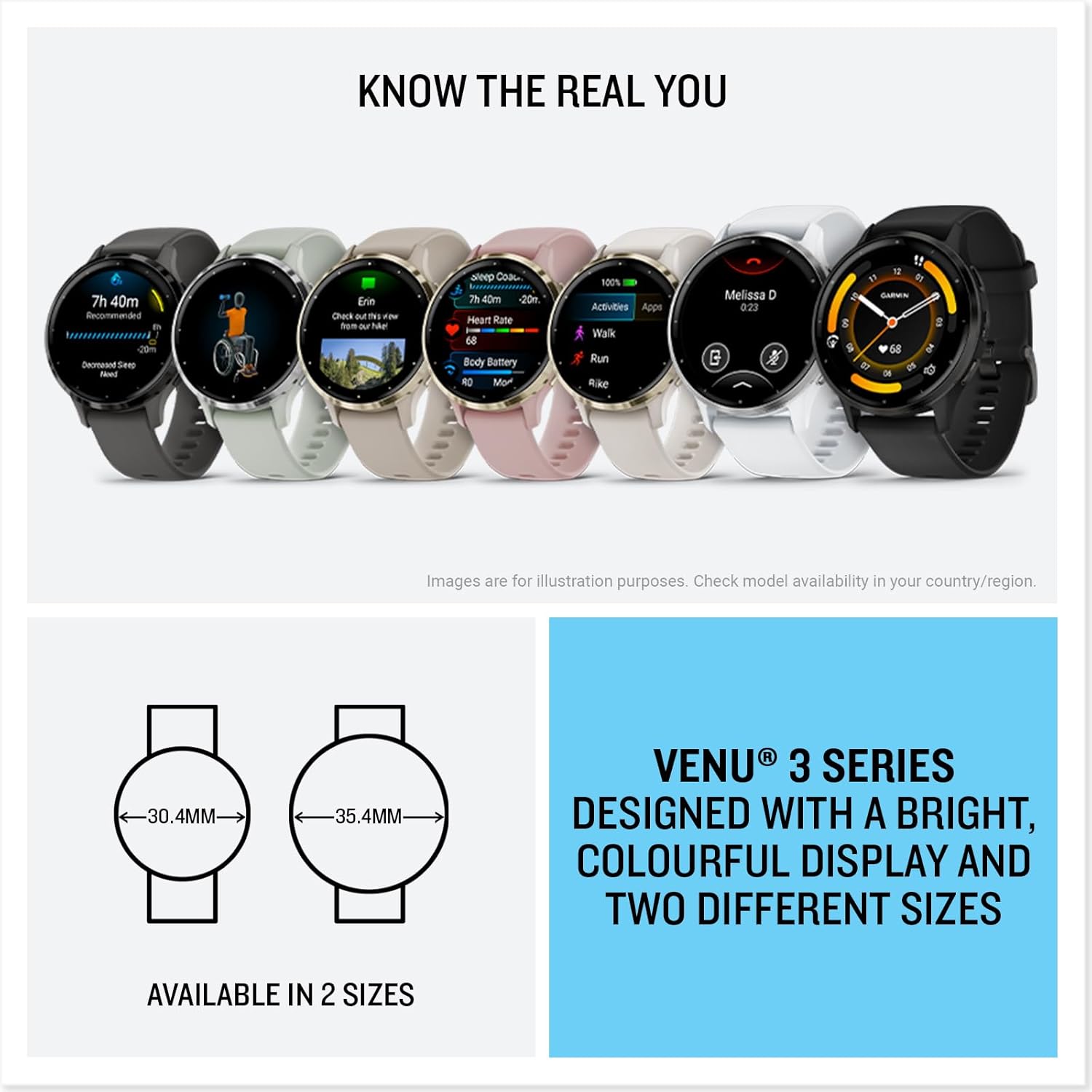 Garmin Venu 3, AMOLED GPS Smartwatch with All-day Advanced Health and Fitness Features, Voice Functionality, Music Storage, Wellness Smartwatch with up to 14 days battery life, Black
