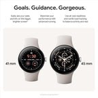 Google Pixel Watch 3 (45 mm) – Android smartwatch with heart rate tracking, advanced running from Fitbit, fitness insights, 24-hour battery – Matte Hazel Aluminium Case – Hazel Active band – Wi-Fi