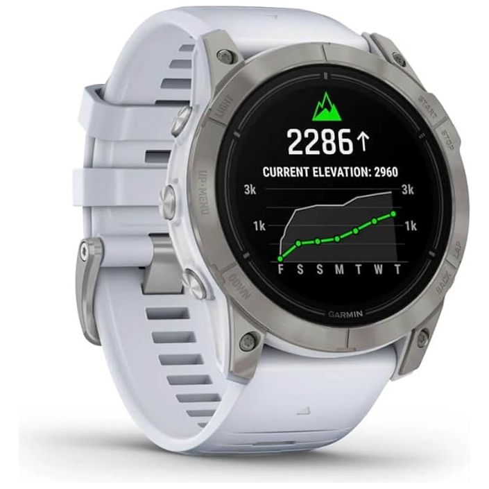 Garmin Epix Pro (Gen 2) Sapphire Edition Smartwatch with Silicone Band, 51 mm Case - White