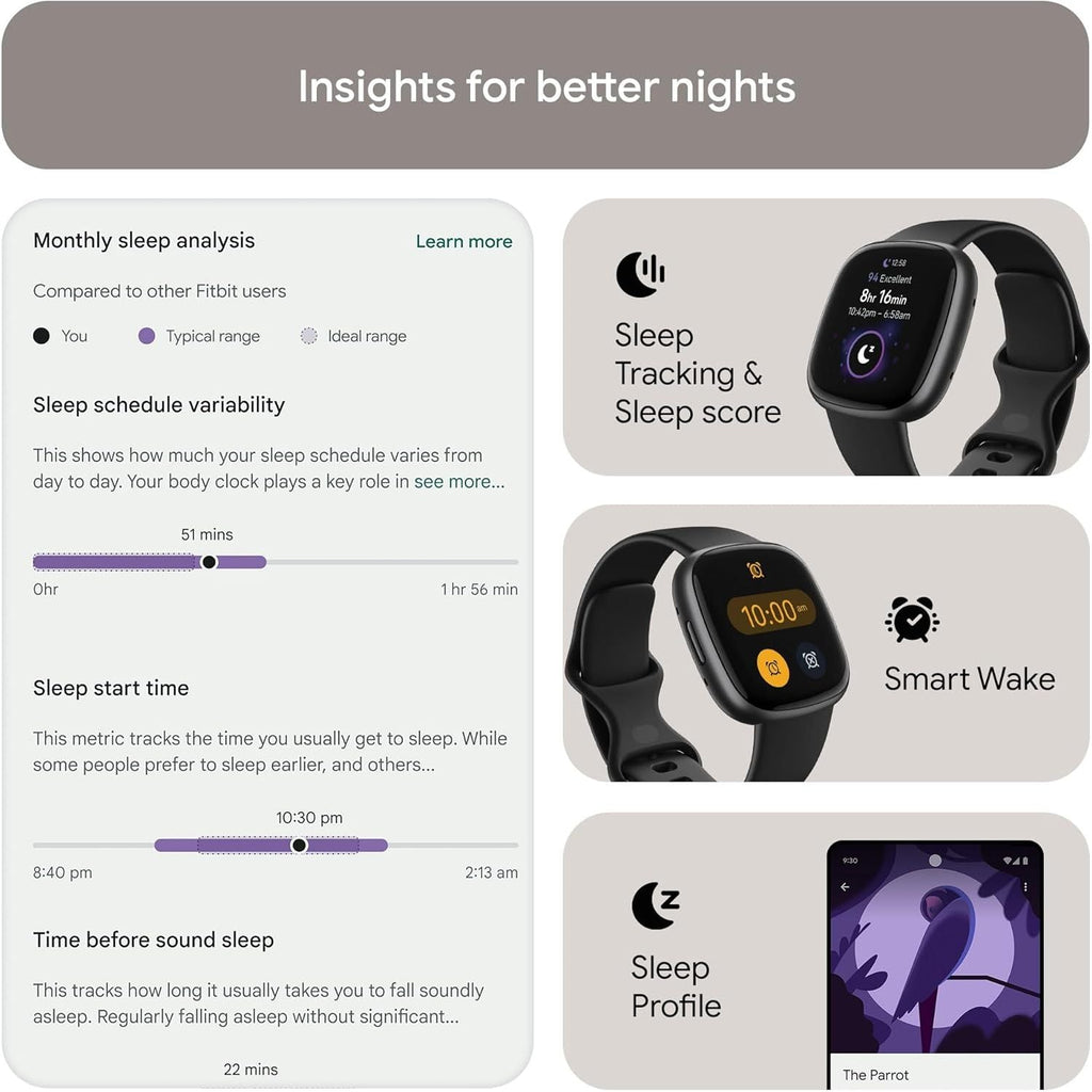 Google Fitbit Versa 4 Fitness Smartwatch with built-in GPS and up to 6 days battery life - compatible with iOS 15 or higher & Android OS 9.0 or higher
