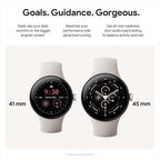 Google Pixel Watch 3 (45 mm) – Android smartwatch with heart rate tracking, advanced running from Fitbit, fitness insights, 24-hour battery – Matte Black Aluminium Case – Obsidian band – LTE