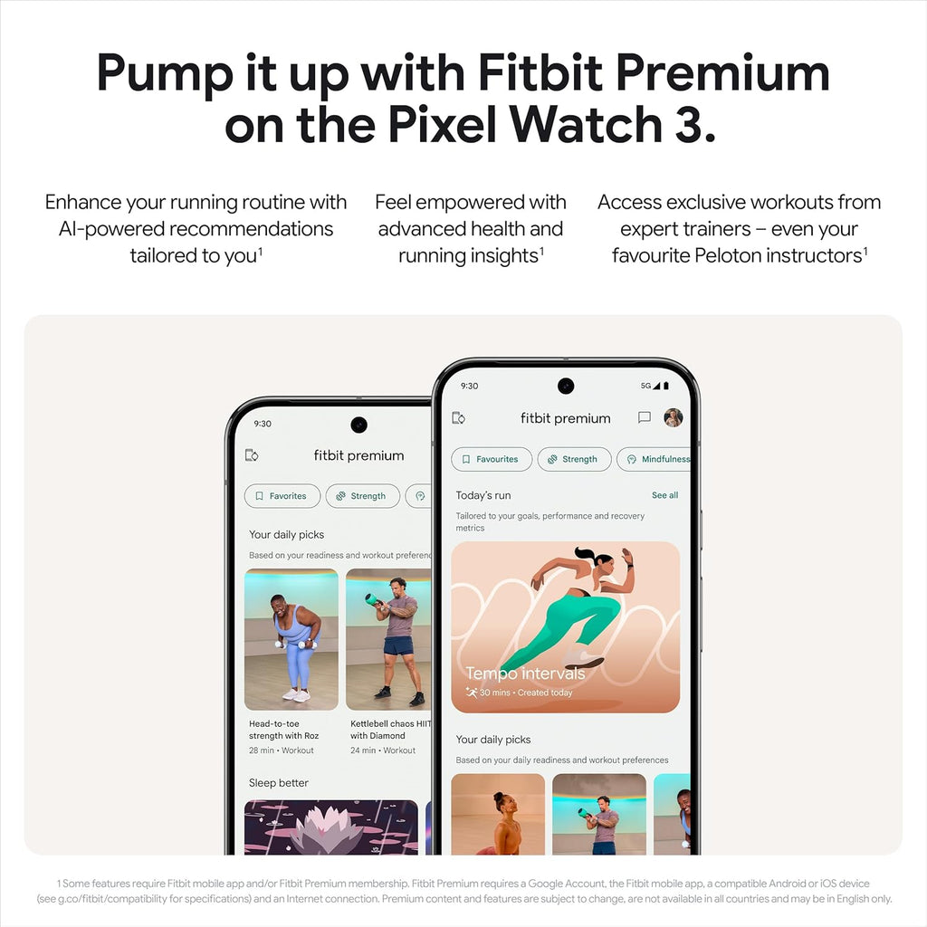 Google Pixel Watch 3 (45 mm) – Android smartwatch with heart rate tracking, advanced running from Fitbit, fitness insights, 24-hour battery – Matte Black Aluminium Case – Obsidian band – LTE