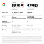 Google Pixel Watch 3 (45 mm) – Android smartwatch with heart rate tracking, advanced running from Fitbit, fitness insights, 24-hour battery – Matte Black Aluminium Case – Obsidian band – LTE