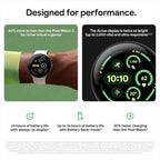 Google Pixel Watch 3 (45 mm) – Android smartwatch with heart rate tracking, advanced running from Fitbit, fitness insights, 24-hour battery – Matte Black Aluminium Case – Obsidian band – LTE