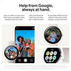 Google Pixel Watch 3 (45 mm) – Android smartwatch with heart rate tracking, advanced running from Fitbit, fitness insights, 24-hour battery – Matte Black Aluminium Case – Obsidian band – LTE