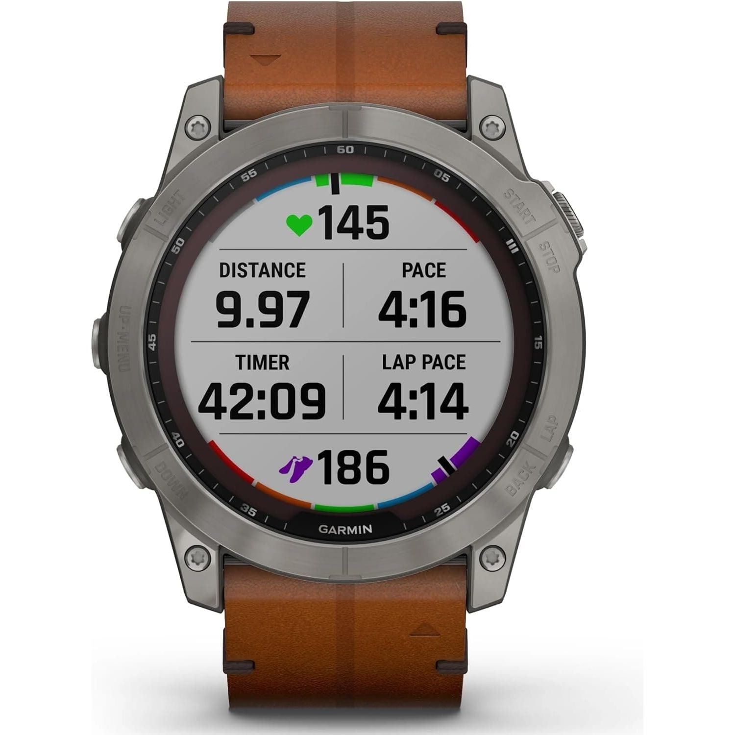 Garmin Fenix® 7X Sapphire Solar Edition Titanium with Chestnut Graphite Band Smartwatch