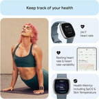 Fitbit Versa 4 Smart Watch - Waterfall Blue/Platinum