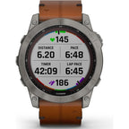 Garmin Fenix® 7X Sapphire Solar Edition Titanium with Chestnut Graphite Band Smartwatch