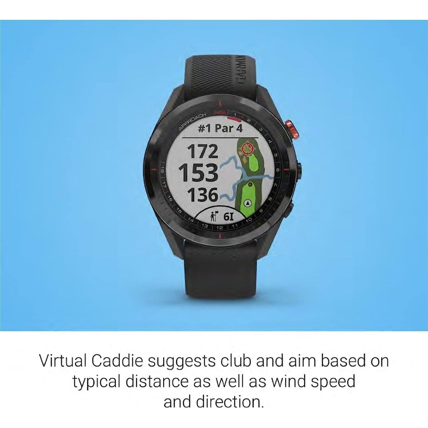 Garmin Approach S62, Premium Golf GPS Watch, Built-in Virtual Caddie, Mapping and Full Color Screen, Black
