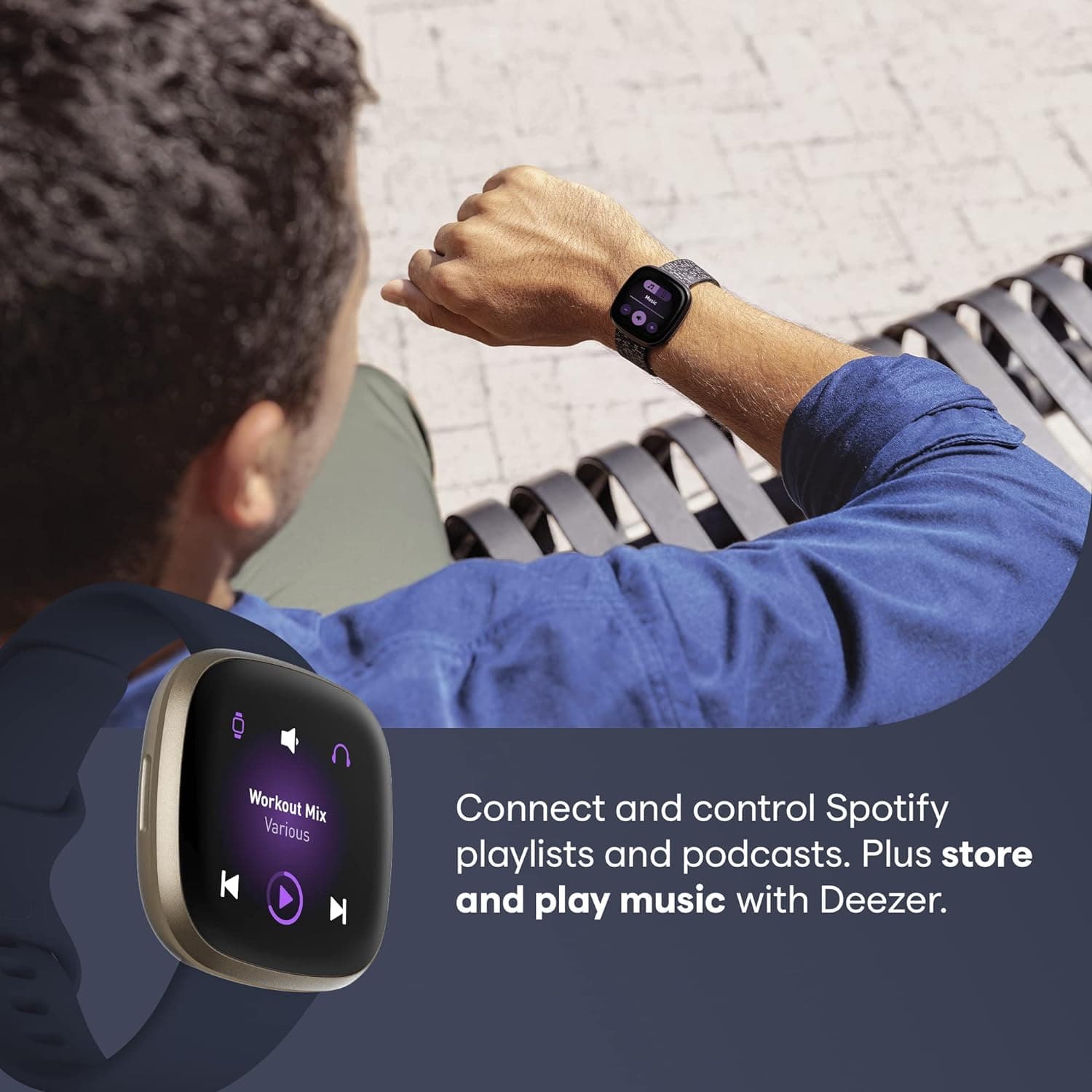 Fitbit Versa 3 Smartwatch – GPS, Heart Rate, Voice Assistant, 6+ Days Battery