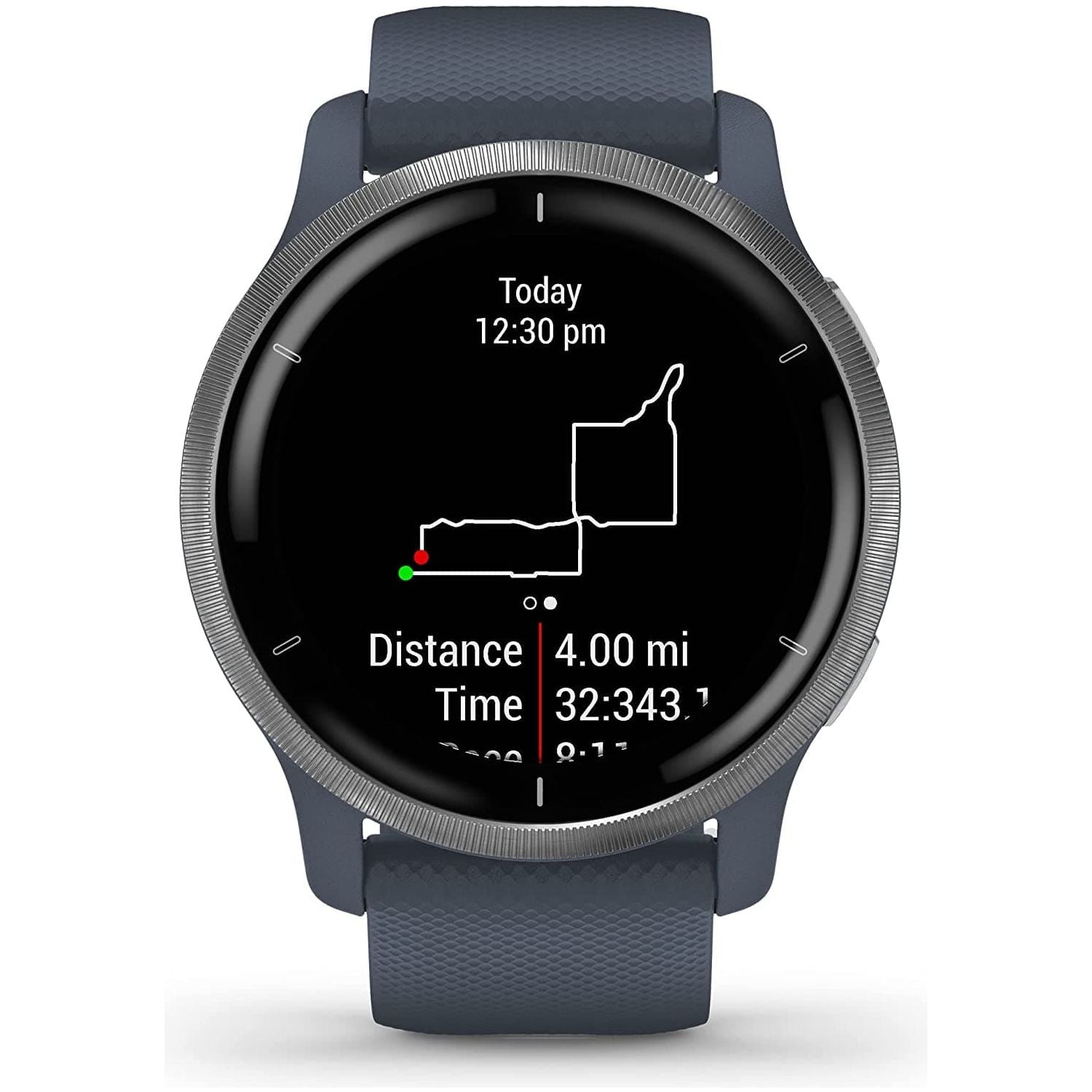 Garmin Venu 2 GPS smartwatch with all-day health monitoring, Silver Bezel with Granite Blue Case and Silicone Band