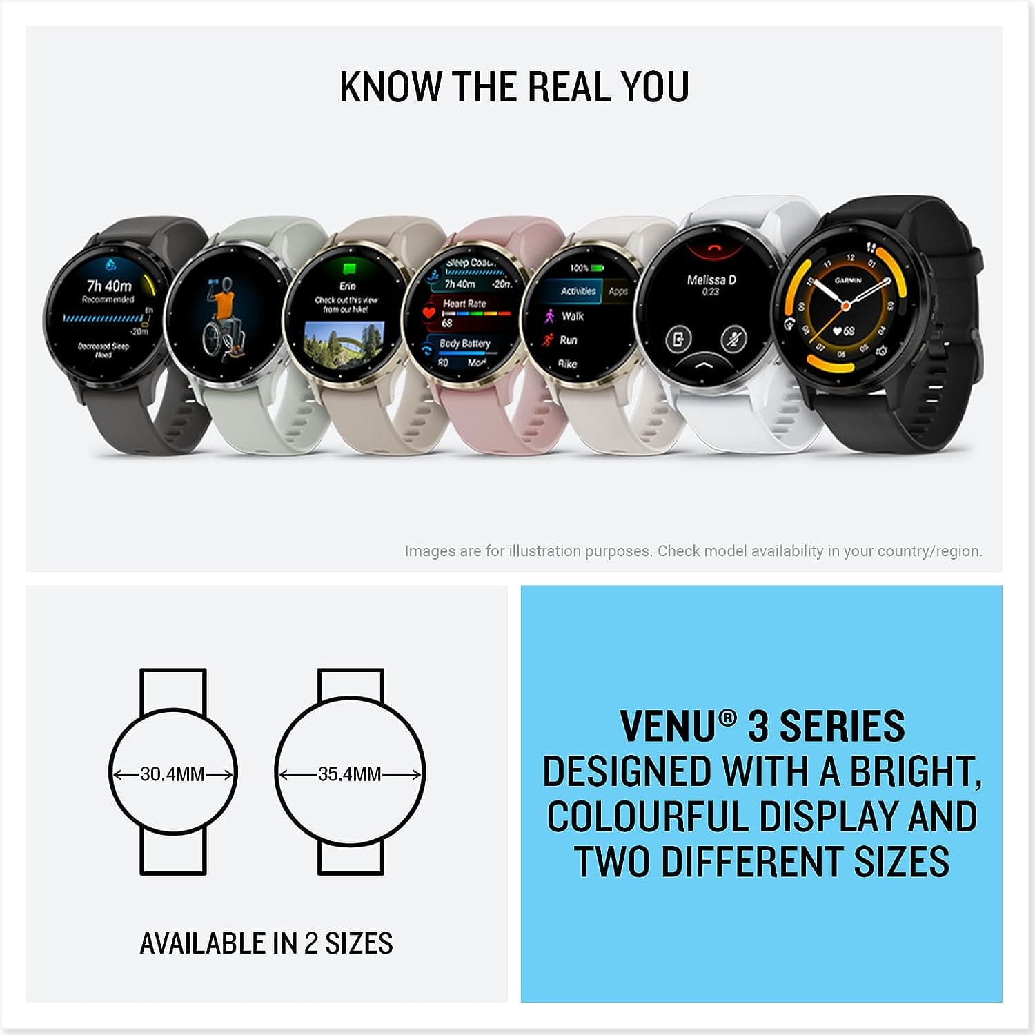 Garmin Venu 3 GPS Smartwatch – AMOLED Display, Advanced Health & Fitness Features, Voice Functionality, Music Storage, 14-Day Battery Life, Black