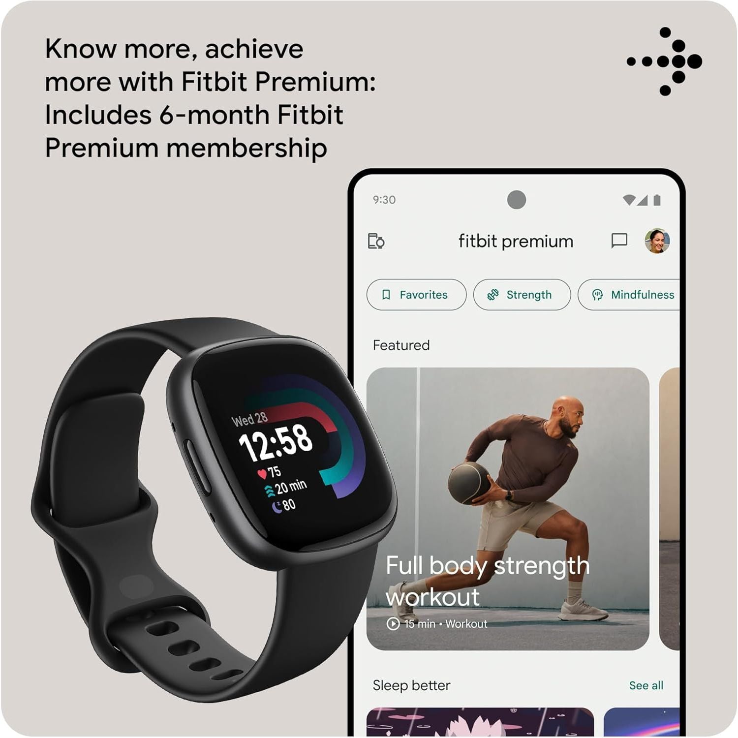 Fitbit Versa 4 Smart Watch - Black/Graphite