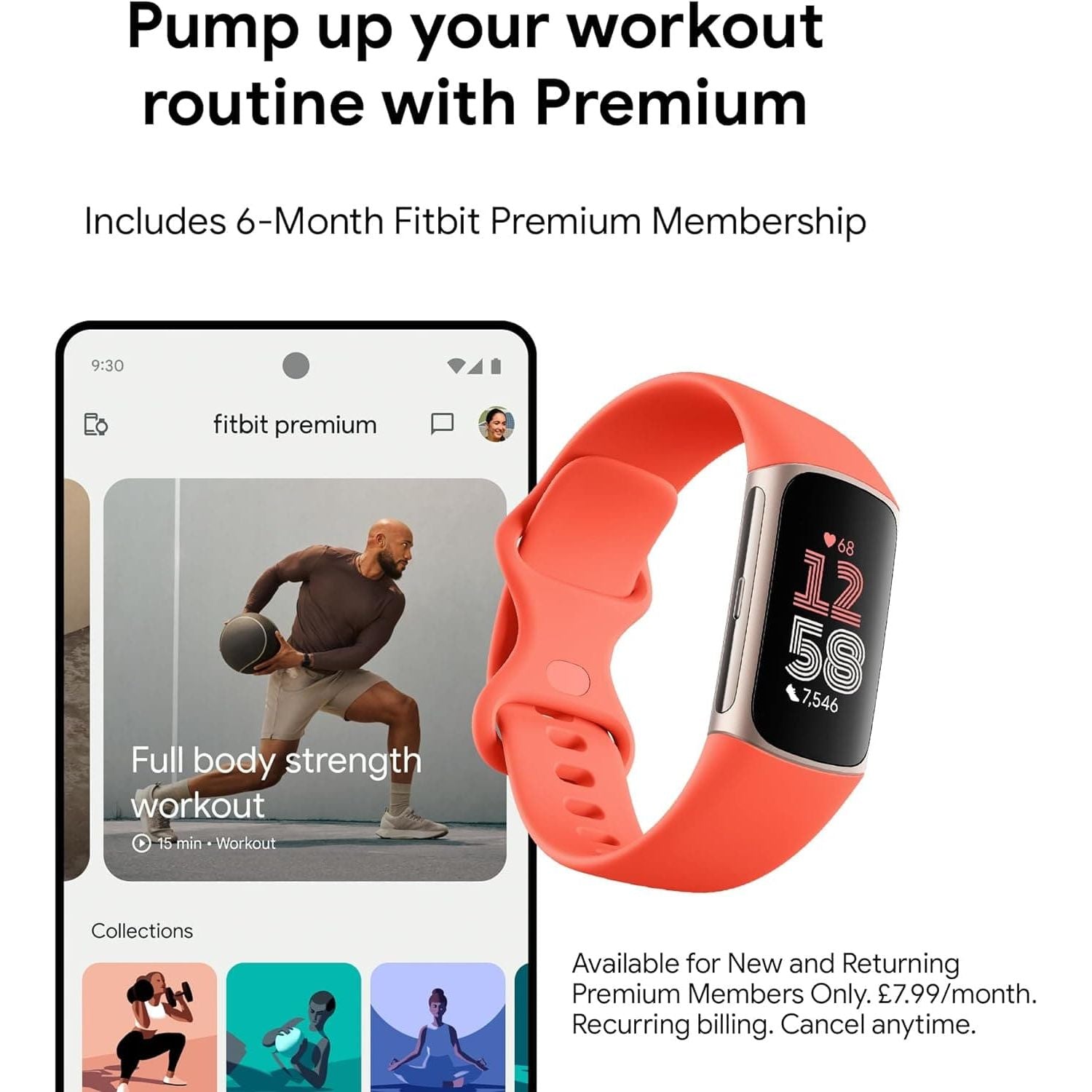 Fitbit Charge 6 Fitness Tracker - Coral