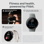 Google Pixel Watch - LTE Android Smartwatch with Heart Rate and Activity Tracking, Polished Silver Stainless Steel Case with Charcoal Active Band