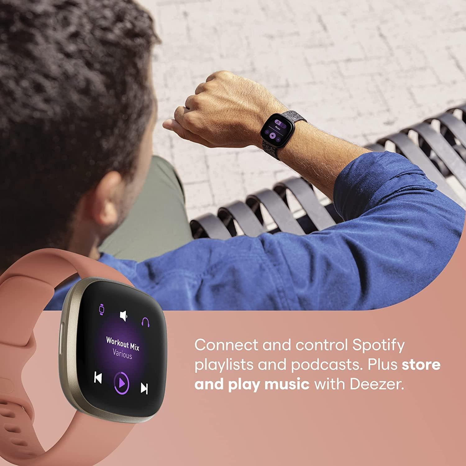 Fitbit Versa 3 Smart Watch - Pink Clay