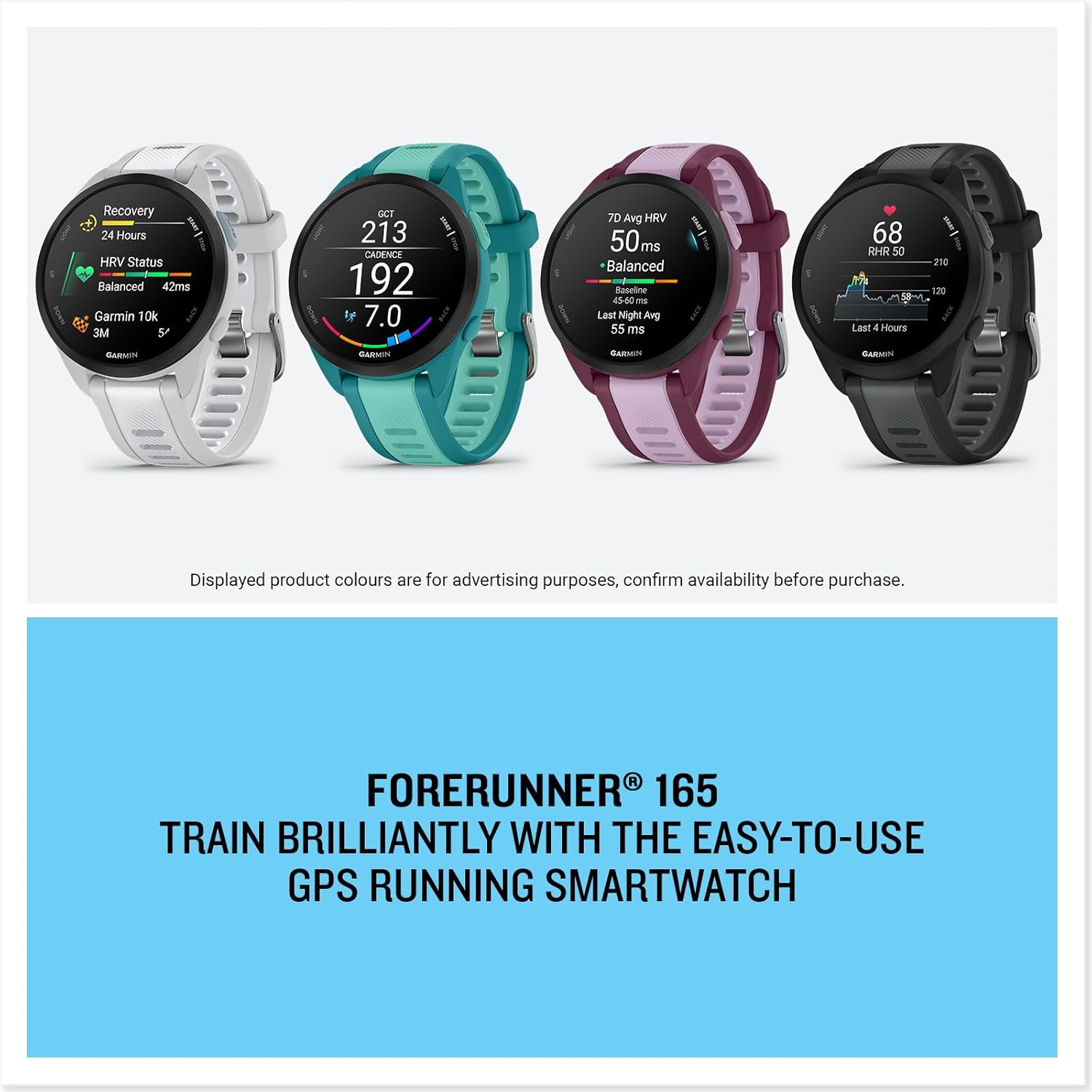 Garmin Forerunner 165 Music GPS 43mm Running Smartwatch – Black