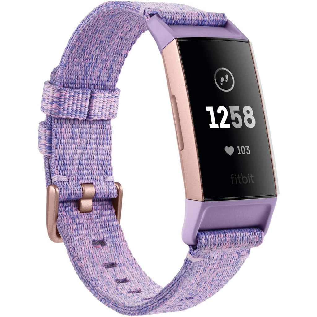 Fitbit Charge 3 NFC Special Edition Advanced Fitness Tracker with Heart Rate, Swim Tracking & 7 Day Battery - Rose-Gold/Lavender, One Size