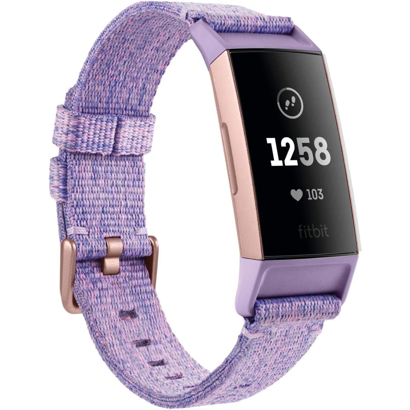 Fitbit Charge 3 NFC Special Edition Advanced Fitness Tracker with Heart Rate, Swim Tracking & 7 Day Battery - Rose-Gold/Lavender, One Size