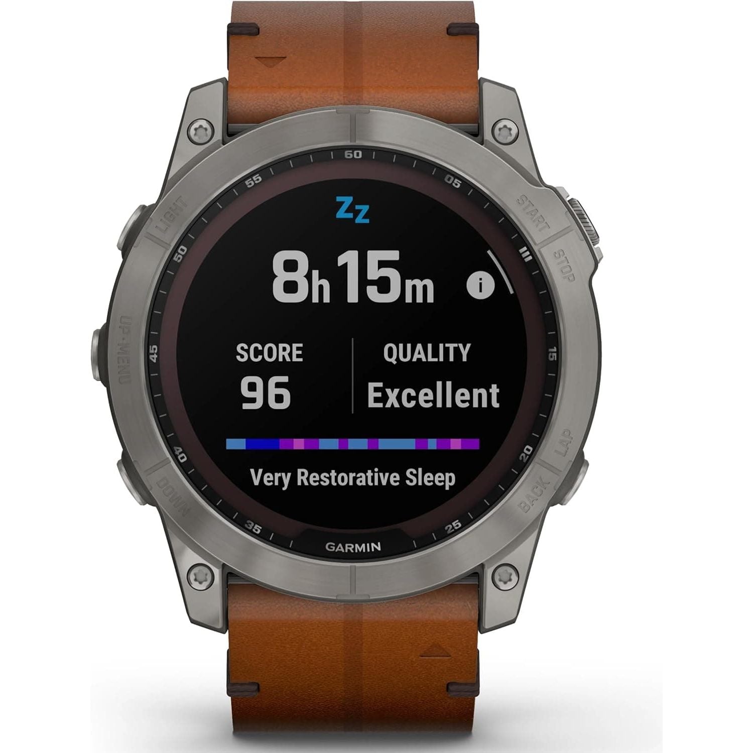 Garmin Fenix® 7X Sapphire Solar Edition Titanium with Chestnut Graphite Band Smartwatch