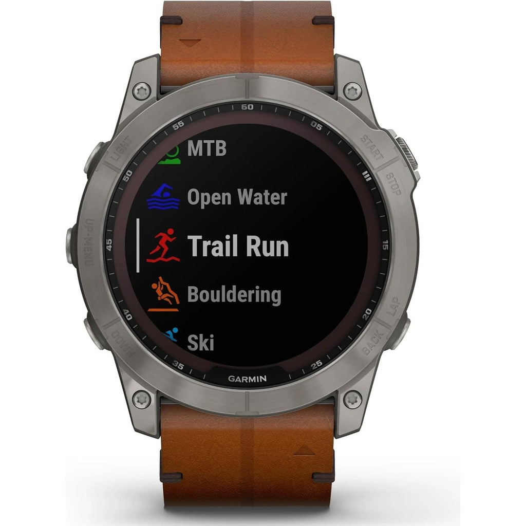 Garmin Fenix® 7X Sapphire Solar Edition Titanium with Chestnut Graphite Band Smartwatch