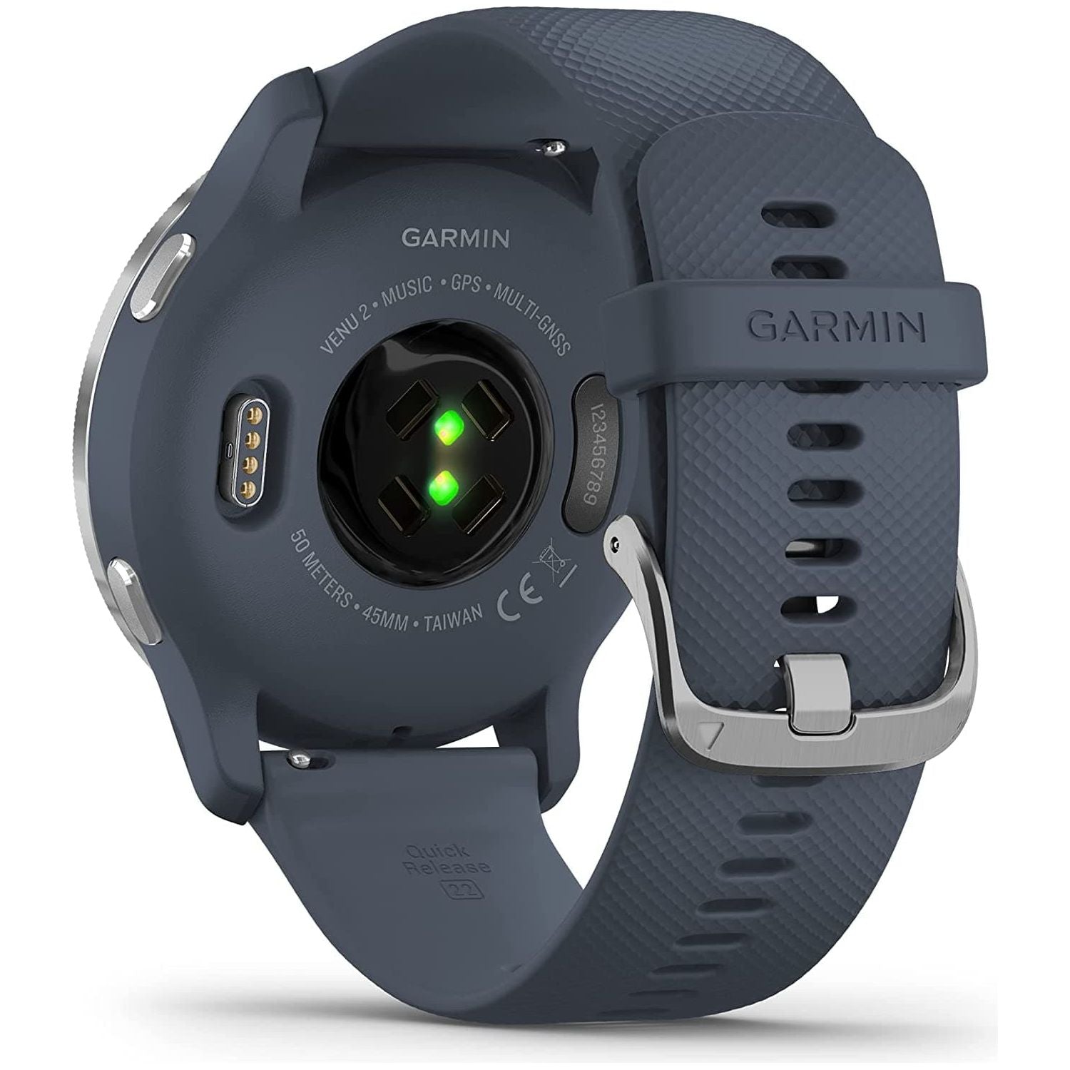 Garmin Venu 2 GPS smartwatch with all-day health monitoring, Silver Bezel with Granite Blue Case and Silicone Band
