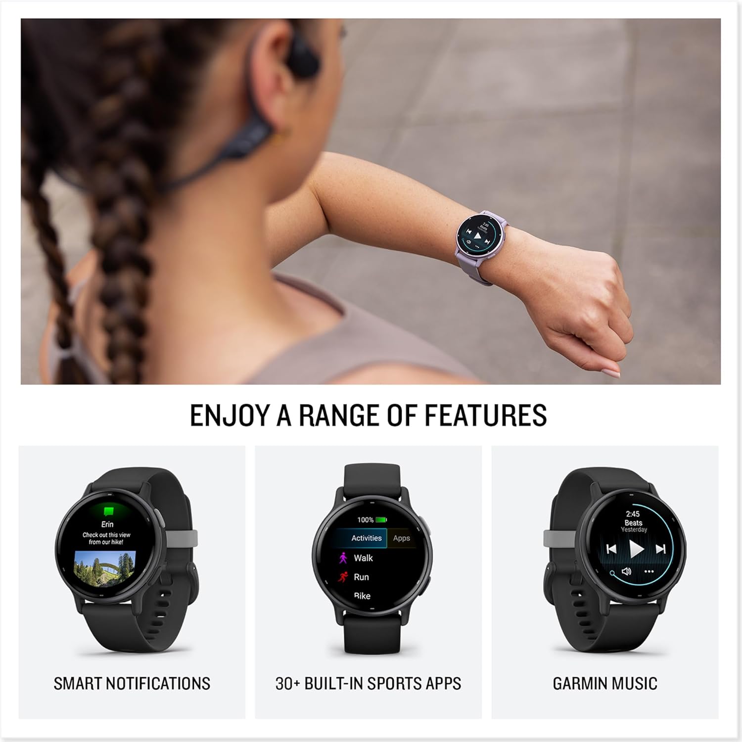 Garmin vívoactive 5 GPS 42mm Smartwatch - AMOLED Touchscreen, All-Day Health Monitoring, Advanced Fitness Features, Personalized Sleep Coaching, Music, Up to 11 Days Battery Life - Ivory