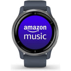 Garmin Venu 2 GPS smartwatch with all-day health monitoring, Silver Bezel with Granite Blue Case and Silicone Band
