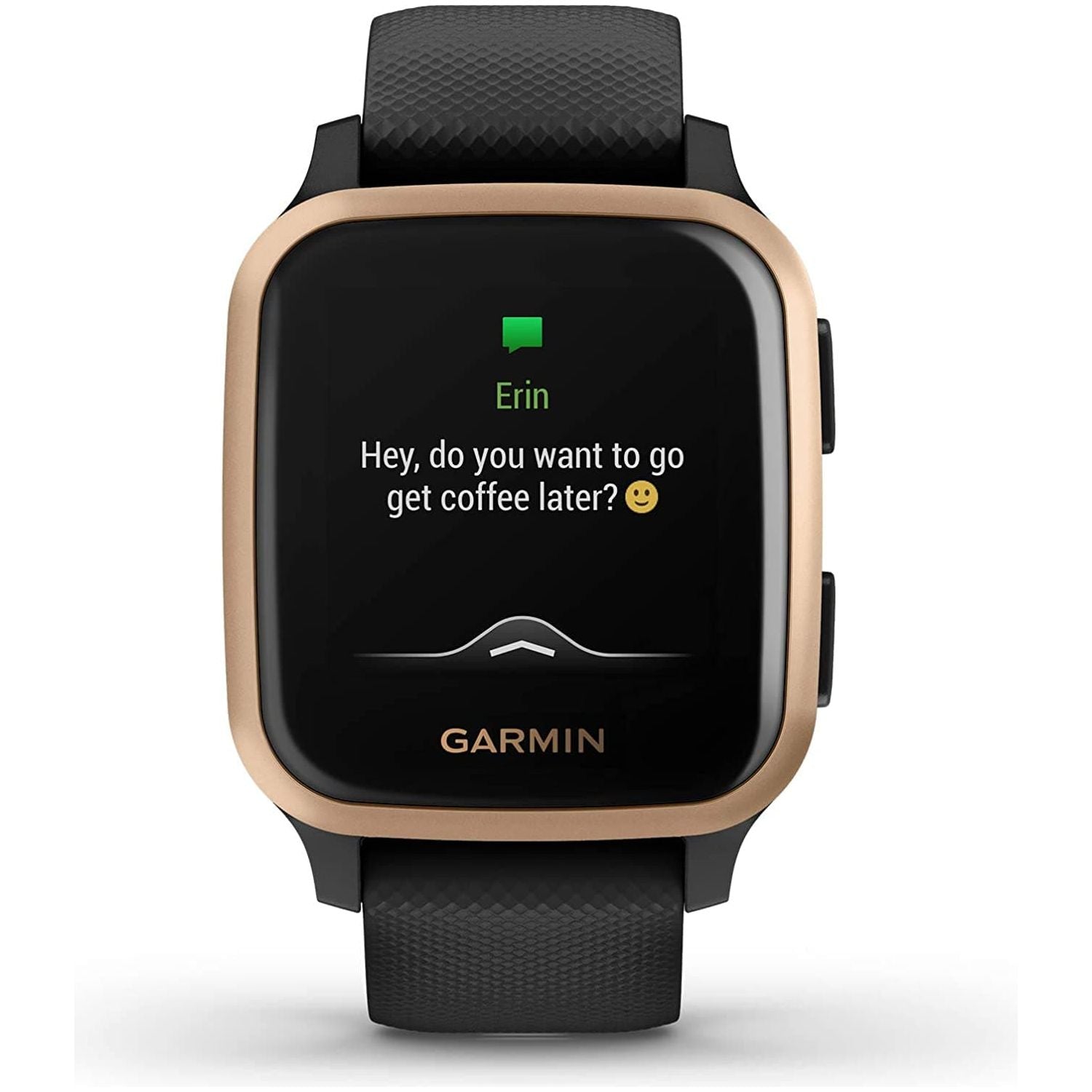 Garmin Venu Sq Music Amazon Exclusive GPS Smartwatch with All-day Health Monitoring and Fitness Features, Built-in Sports Apps and More, Black with Rose Gold Bezel