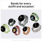 Google Pixel Watch - LTE Android Smartwatch with Heart Rate and Activity Tracking, Polished Silver Stainless Steel Case with Charcoal Active Band