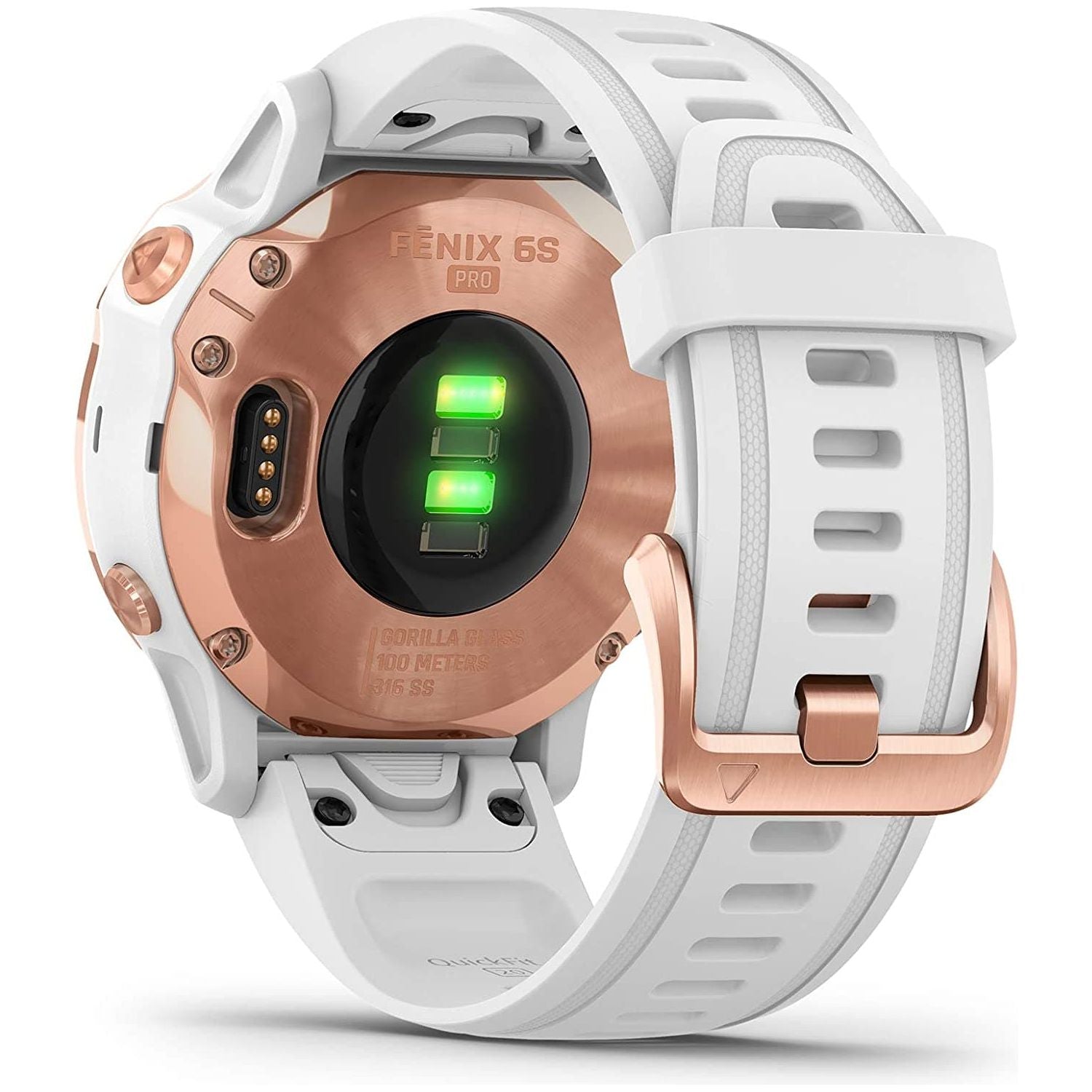 Garmin fenix 6S Pro, Ultimate Multisport GPS Watch, Smaller-Sized, Features Mapping, Music, Grade-Adjusted Pace Monitoring and Pulse Ox Sensors, Rose Gold with White Band