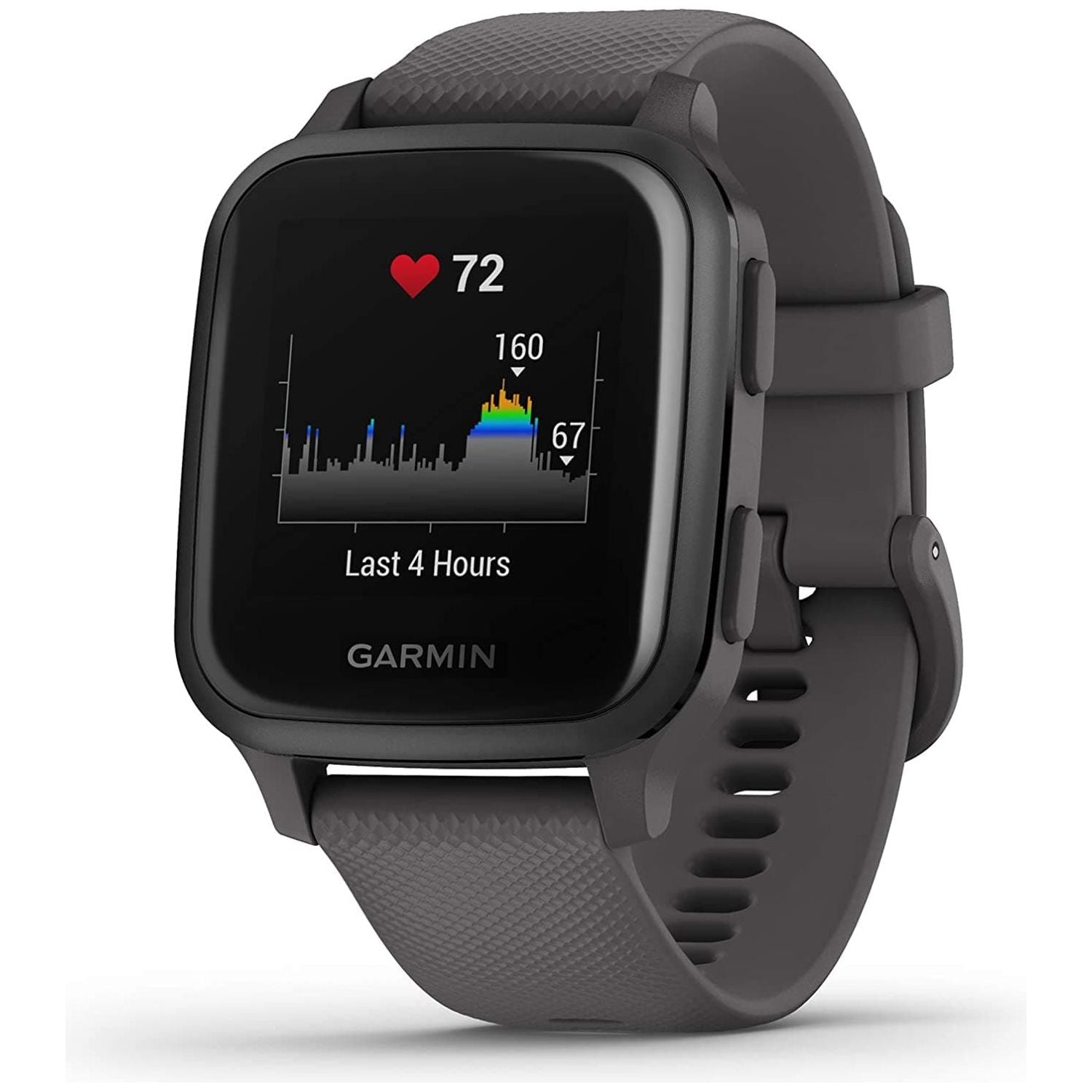Garmin Venu Sq GPS Smartwatch with All-day Health Monitoring and Fitness Features, Built-in Sports Apps and More, Shadow Grey with Slate Bezel