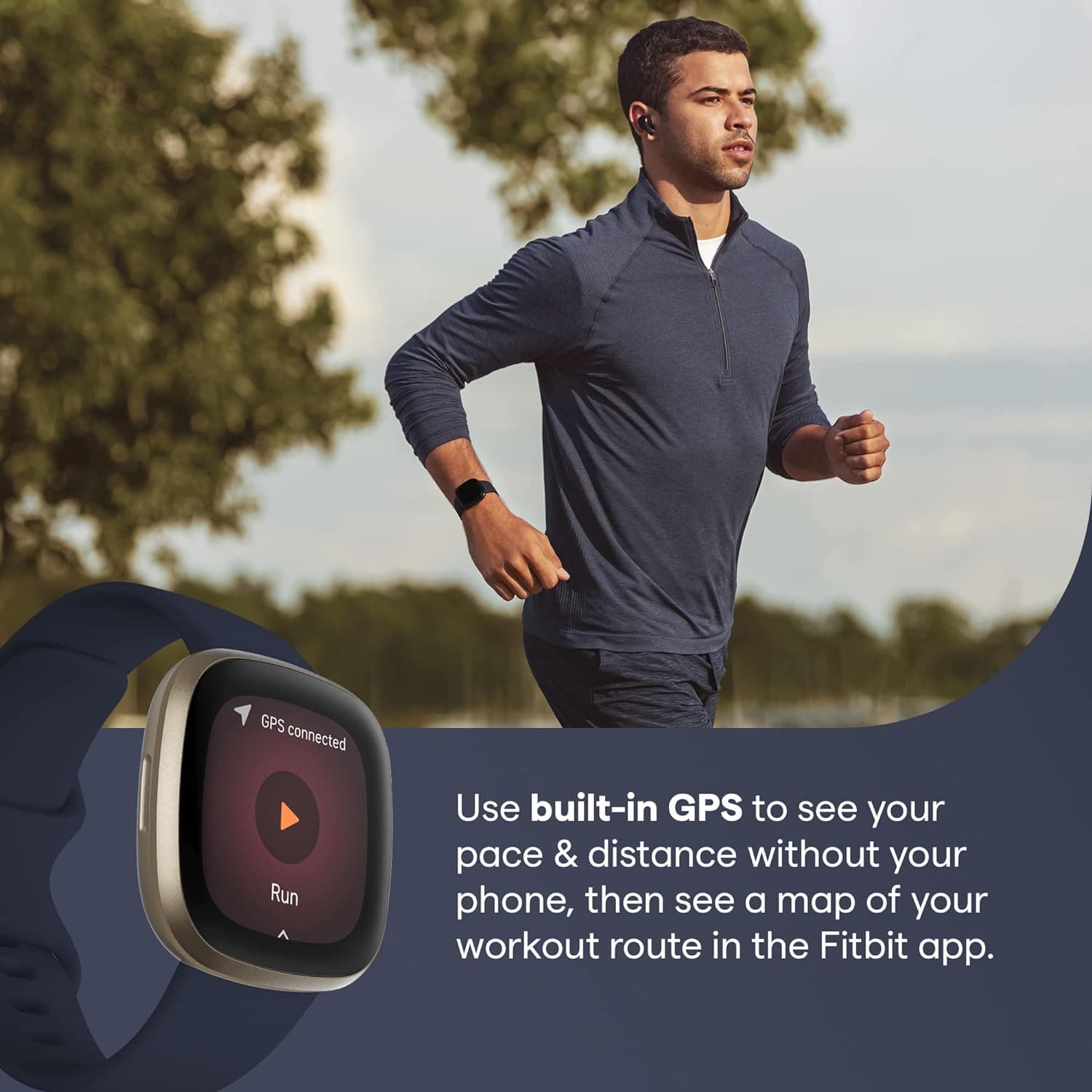 Fitbit Versa 3 Smartwatch – GPS, Heart Rate, Voice Assistant, 6+ Days Battery
