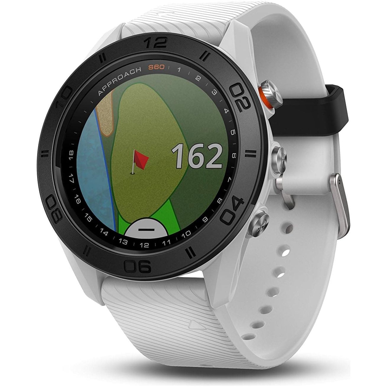 Garmin Approach S60, Premium GPS Golf Watch with Touchscreen Display and Full Color CourseView Mapping, White w/Silicone Band