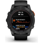 Garmin fēnix 7 PRO SOLAR, Premium Multisport GPS Smartwatch,Solar Charging, Advanced Training Features, Touchscreen and Buttons, Ultratough Design , Flash Light, Up to 22 days battery life, Black