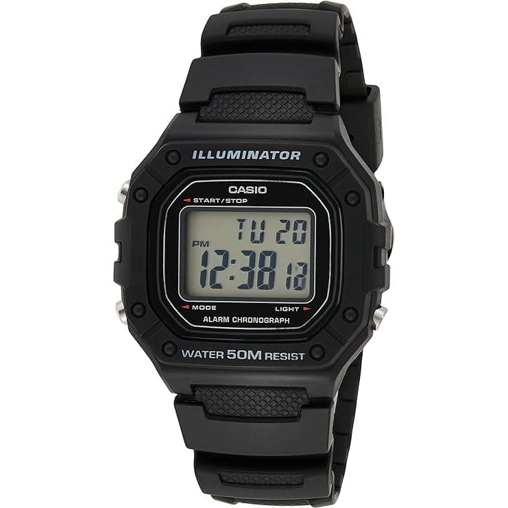 Casio Black and LCD Plastic/Resin Quartz Chronograph Watch