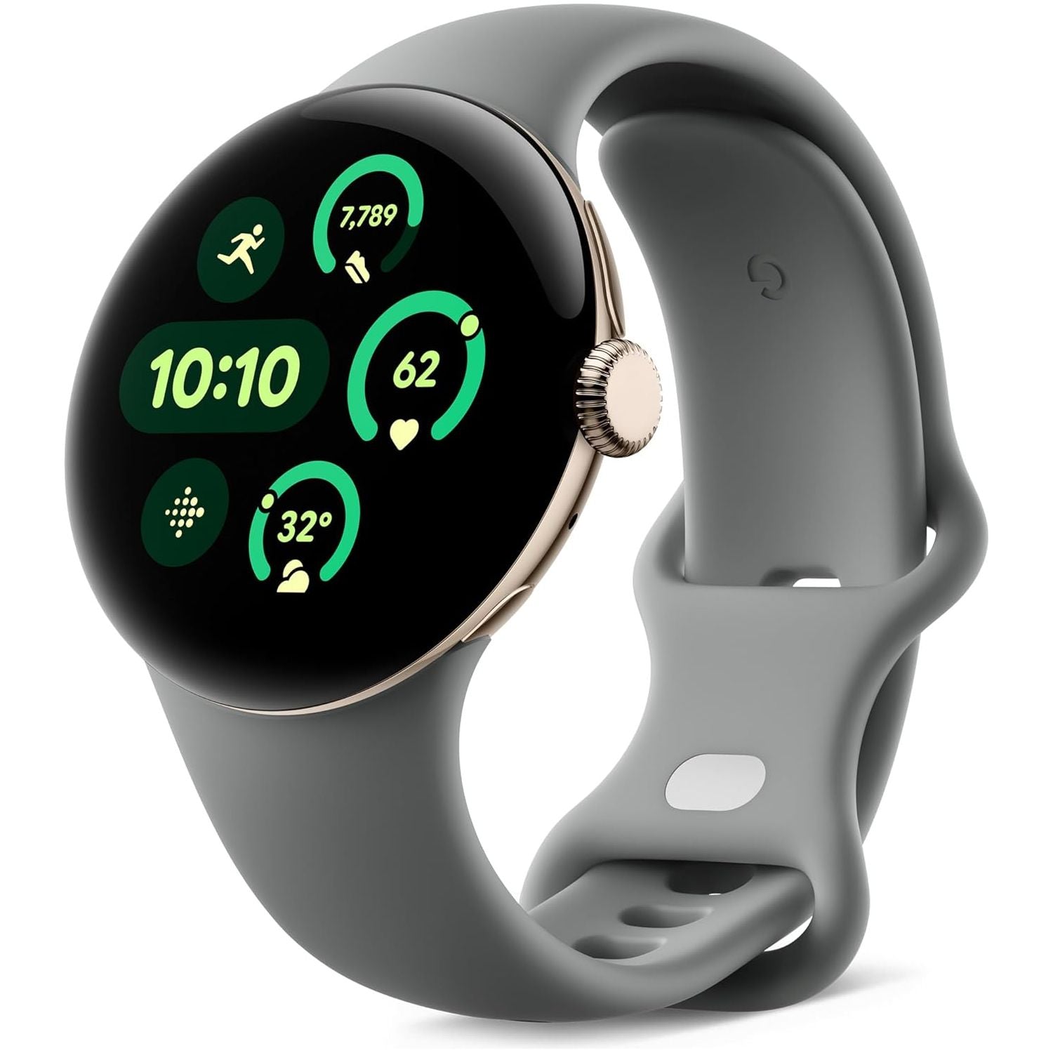 Google Pixel Watch 3 (41mm, LTE) – Heart Rate Tracking, Advanced Fitness Insights, Champagne Gold Aluminum Case with Hazel Band