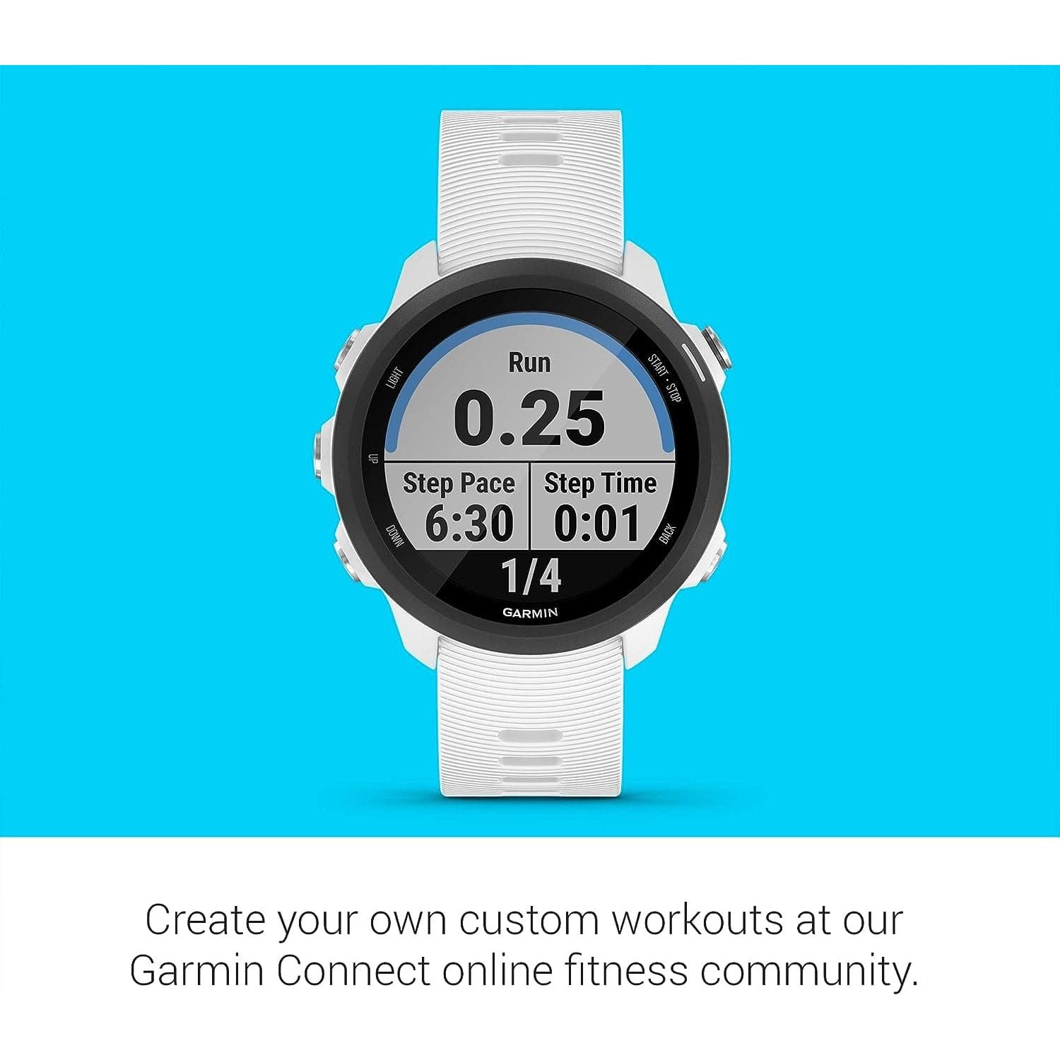 Garmin Forerunner 245 Music GPS Running Smartwatch - White Band