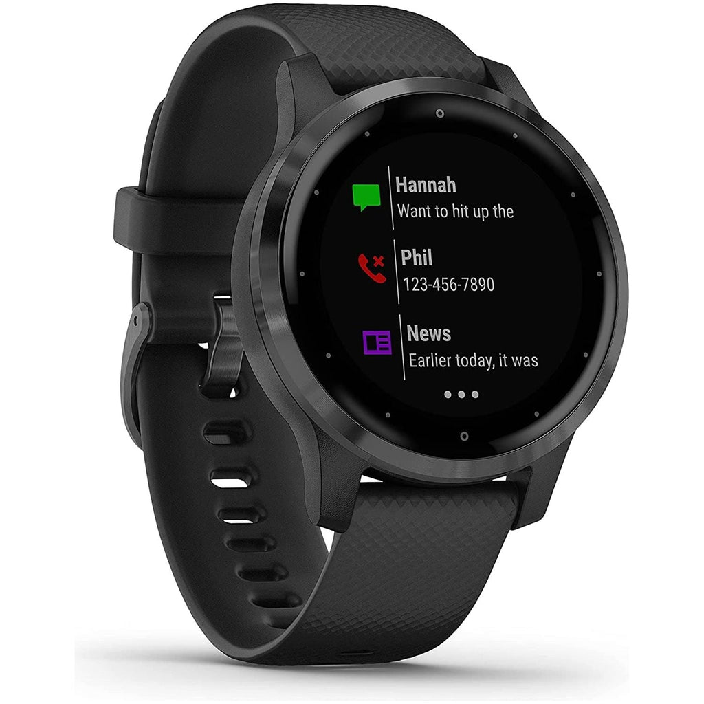 Garmin Vívoactive 4S , Smaller-Sized GPS Smartwatch, Features Music, Body Energy Monitoring, Animated Workouts, Pulse Ox Sensors -  Black