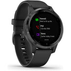 Garmin Vívoactive 4S , Smaller-Sized GPS Smartwatch, Features Music, Body Energy Monitoring, Animated Workouts, Pulse Ox Sensors -  Black